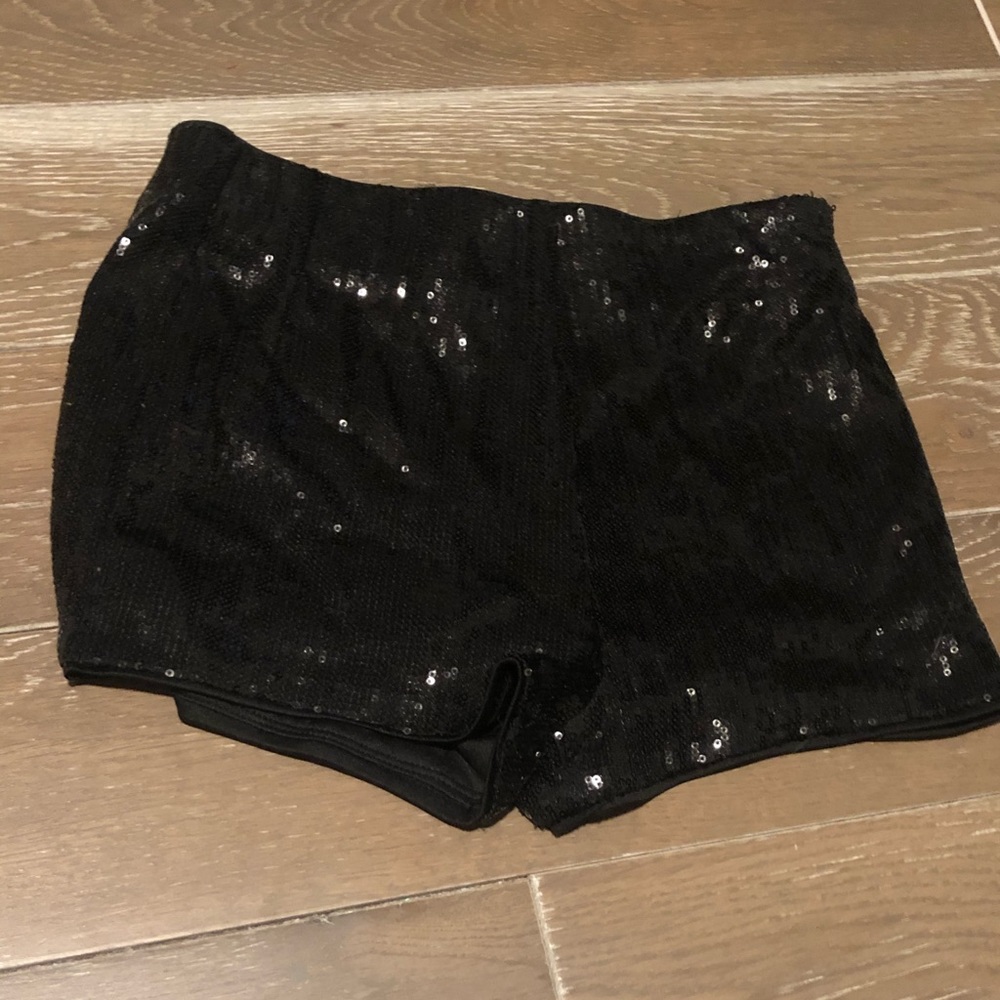 Black sequined shorts